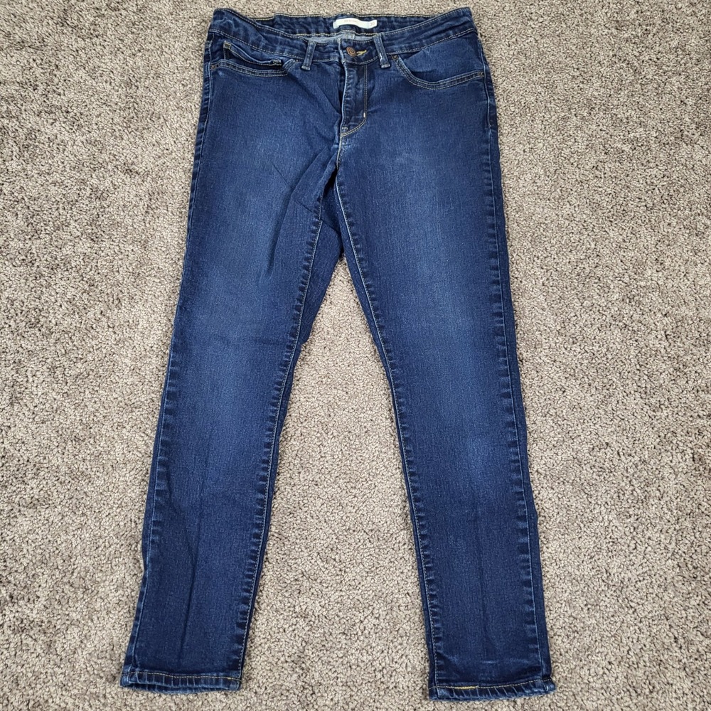 Levi's 711 Skinny Jeans Womens 30 Fits 30x26 Dark Wash Blue Mid Rise Denim